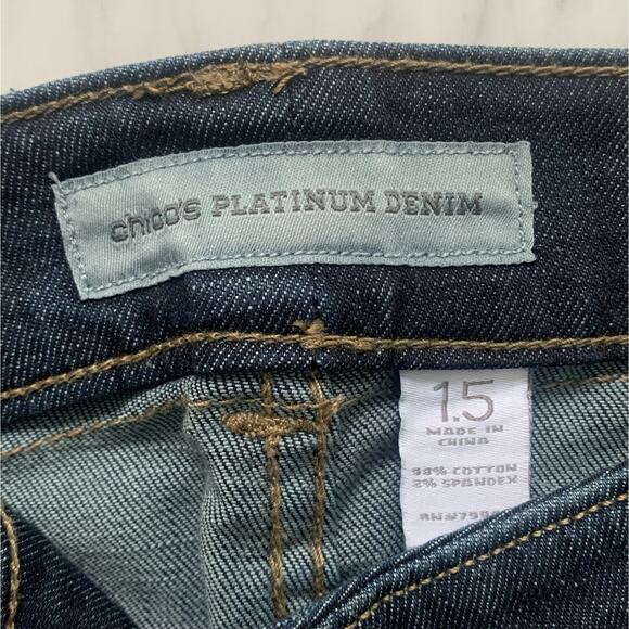 CHICO’S Platinum Denim Back Seam Crop 1.5 Azure Wash Ultimate Fit Jeans NWT $75 - Picture 5 of 6